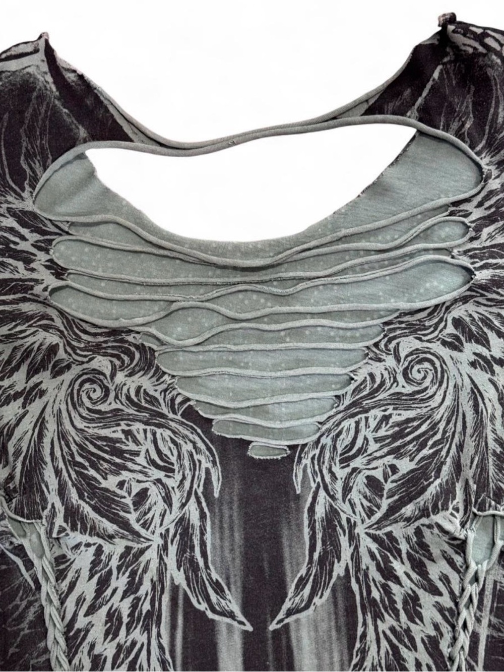 Affliction Grungecore Rhinestone Graphic Top - Picture 6 of 8